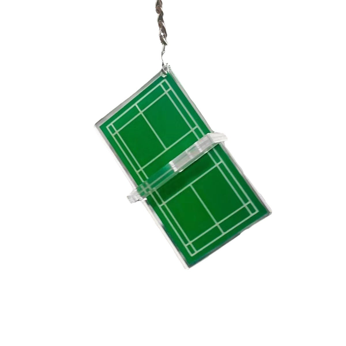 Badminton Court Keychain Pendant